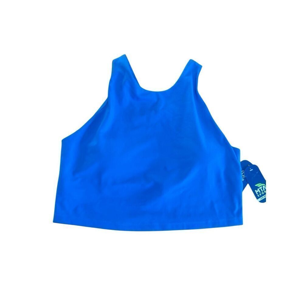 MTA Sport XL Low Impact Recycled Blue Sports Bra Crop Top Racerback